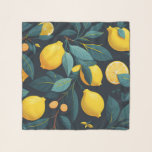 Lemonträdgården mönster. Gult tropiska citrusfrukt Sjal<br><div class="desc">Gult citrus mönster scarf.</div>