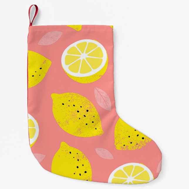 Lemonutskrift, skarp, sömlös sommar mönster. liten julstrumpa (Framsidan)