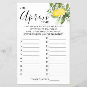 Lemony Apron Möhippa-spelkort Flygblad
