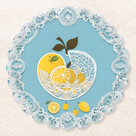 Lemony Blue AI art Underlägg Papper