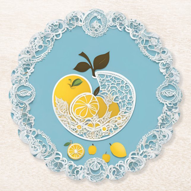 Lemony Blue AI-konst  Underlägg Papper (Framsida)