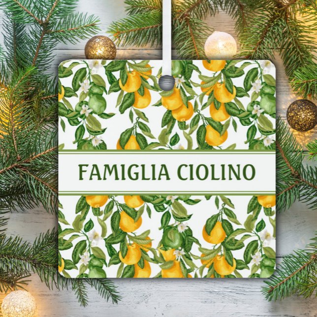 Lemony Italienska Lemons Julgransprydnad Keramik (Italian Cascading Lemons 
Square Ceramic Family Ornament)