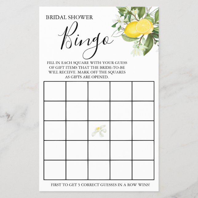 Lemony Möhippa Bingo-spelkort Flygblad (Framsidan)