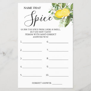 Lemony Namn, Spice Möhippa-spelkort Flygblad