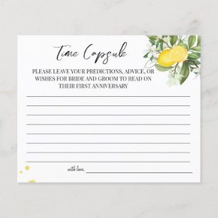 Lemony Time Capsule bröllop-årskort Flygblad