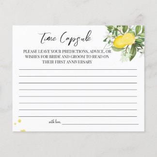 Lemony Time Capsule bröllop-årskort Flygblad