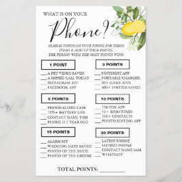 Lemony What is on your mobila Shower-spelkort Flygblad