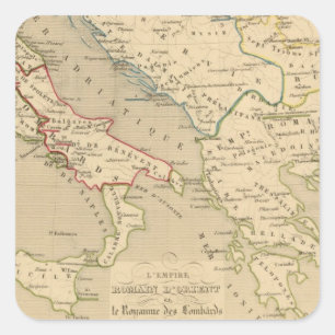 L'Empire d'Orient Romain, Royaume des-Lombards Fyrkantigt Klistermärke