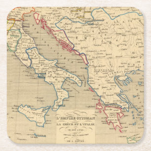 L'Empire Ottoman, la Grece et l'Italie Underlägg Papper Kvadrat