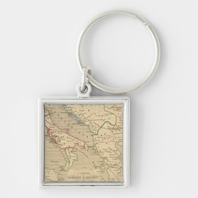 L'Empire Romain d'Orient, Royaume des Lombards Fyrkantig Silverfärgad Nyckelring (Framsidan)