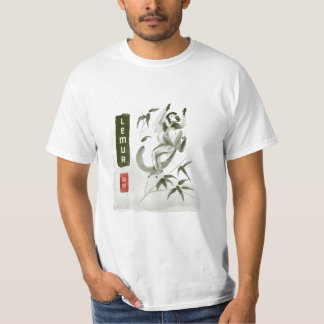 LEMUR 狐 猴 Japanska stil sumi-e T Shirt