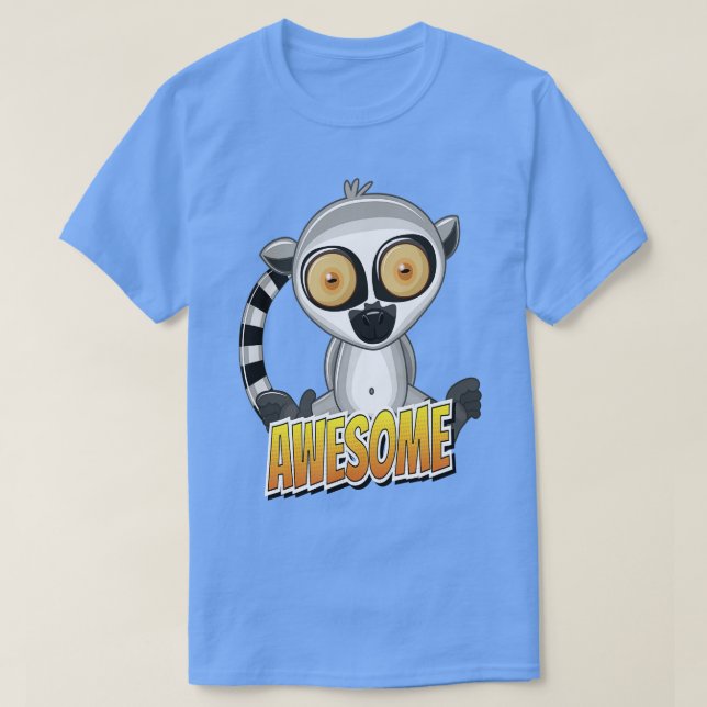 Lemur Cute Kawaii Toon 1 T Shirt (Design framsida)