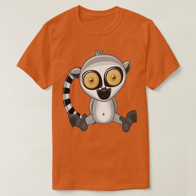 Lemur Cute Kawaii Toon 2 T Shirt (Design framsida)