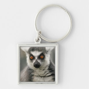 Lemur Fyrkantig Silverfärgad Nyckelring