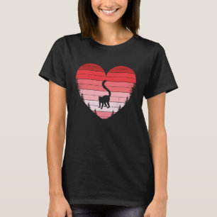 Lemur Heart Kärlek Valentines day Vintage Retro So T Shirt
