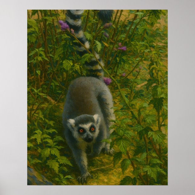 Lemur in Bloom - Utforskaren Ring-Tails Poster (Framsidan)
