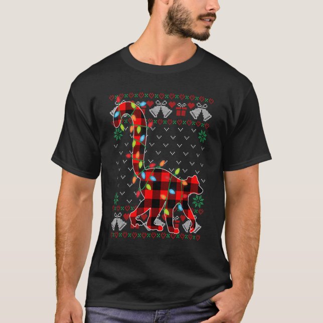 Lemur Julafton Ljus Ugly jul Sweater T Shirt (Framsida)