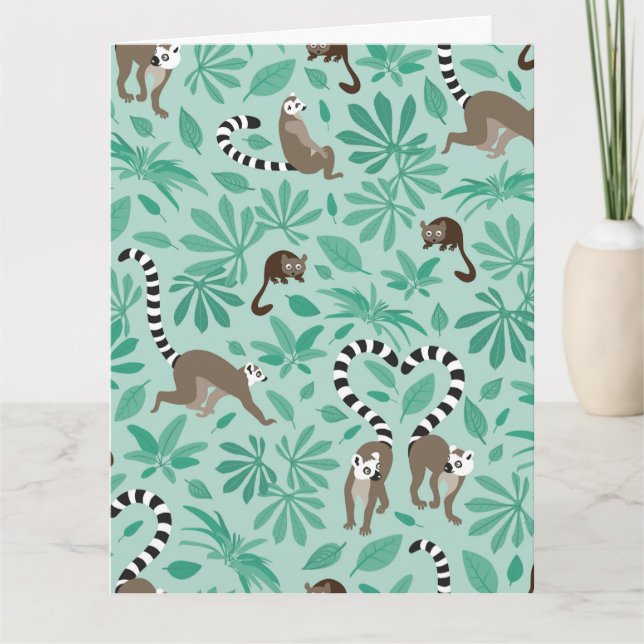 Lemur love mint leaves kort (Framsida)