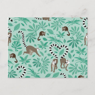 Lemur love mint leaves vykort