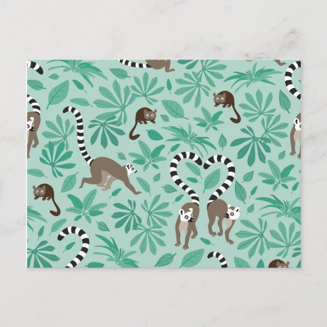 Lemur love mint leaves vykort (Framsida)