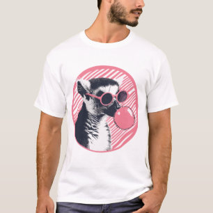 Lemur med solglasögon och bubbelgum t shirt
