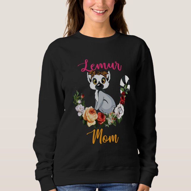 Lemur Mom Floral Lemur Bow Tie Lover Mother's Day T Shirt (Framsida)