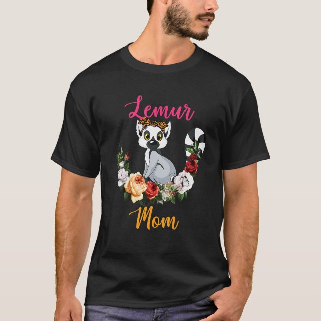 Lemur Mom Floral Lemur Bow Tie Lover Mother's Day T Shirt (Framsida)