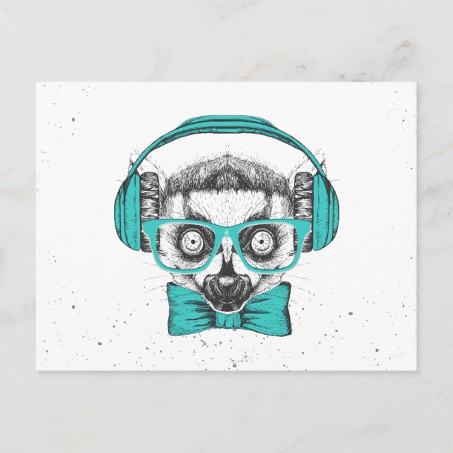 Lemur | Music Älskare Vykort (Framsida)