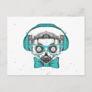 Lemur   Music Älskare Vykort