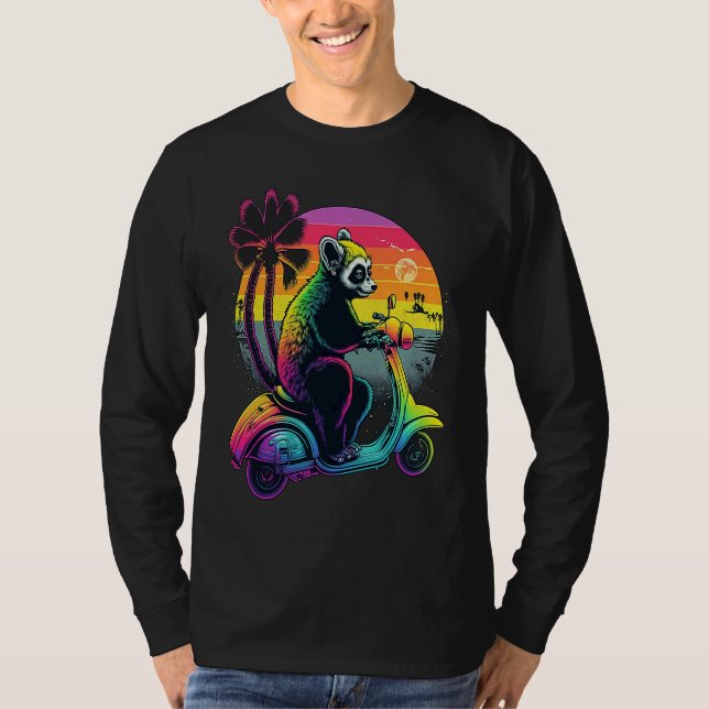 Lemur på motorcykel t shirt (Framsida)