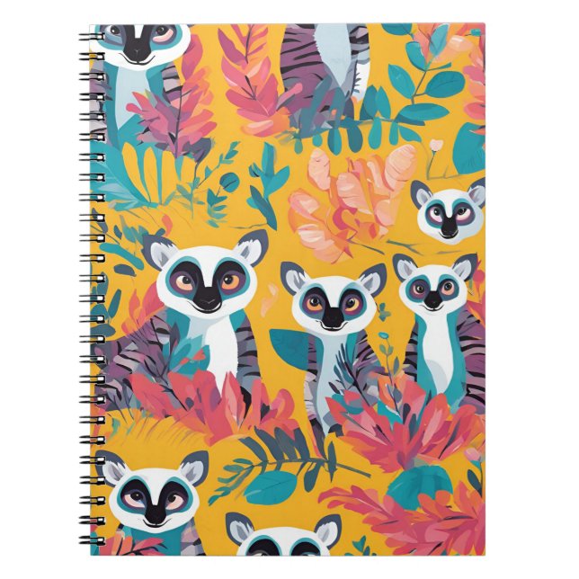 Lemur Paradise bärbar dator - Vibrant Jungle Desig Anteckningsbok (Framsidan)
