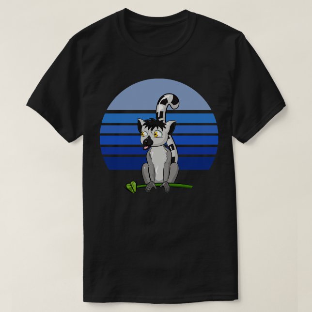 Lemur Retro Blue T Shirt (Design framsida)