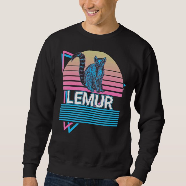 Lemur Retro Lång Ärmad Tröja (Framsida)