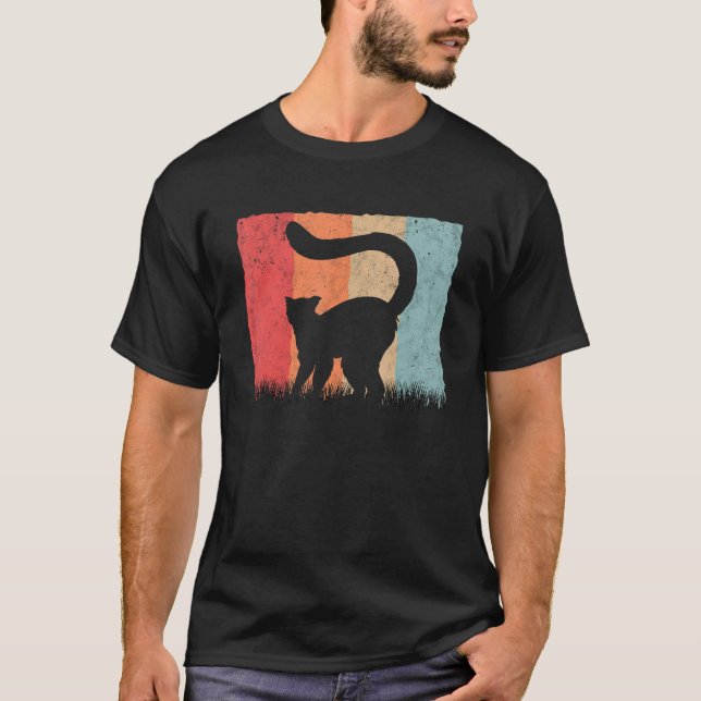 Lemur Retro Lemuroidea Vintage T Shirt (Framsida)