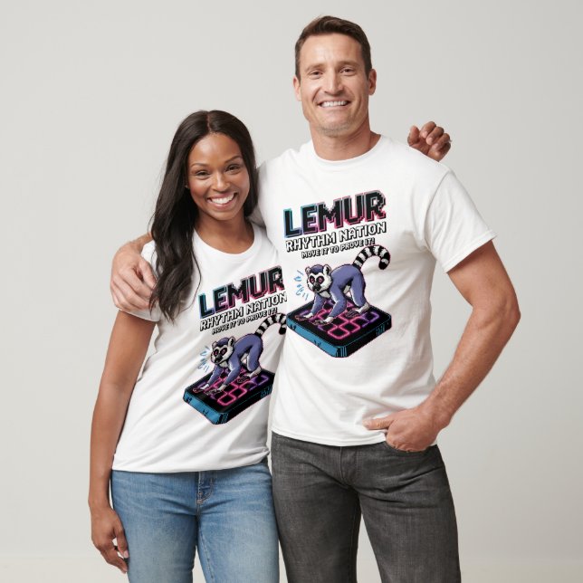Lemur Rhythm Nation Pixel Dance Party T Shirt (Unisex)