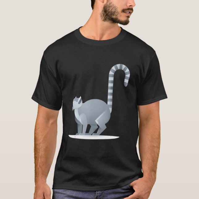 Lemur   Ring Tailed Cute Primate T Shirt (Framsida)