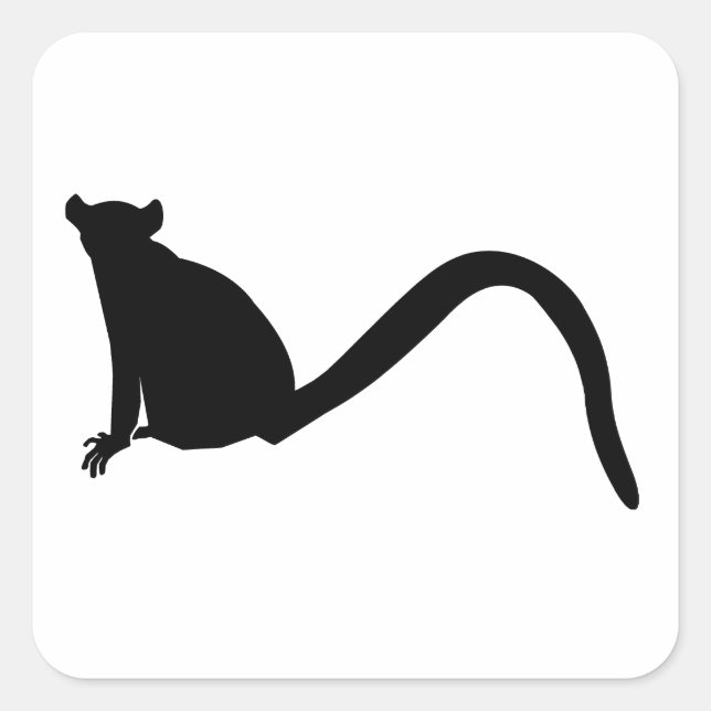 Lemur Silhouette Fyrkantigt Klistermärke (Framsida)