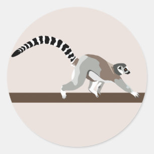 Lemur Sticker Runt Klistermärke