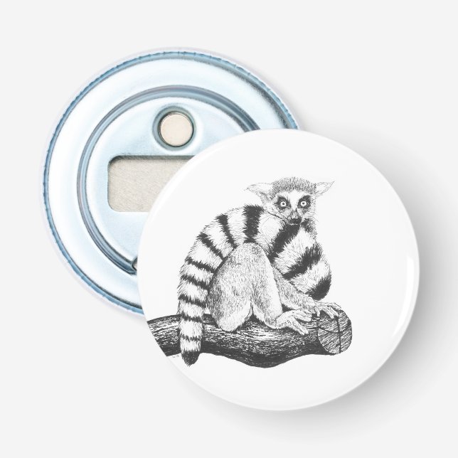 Lemur teckning flasköppnare (Framsidan)