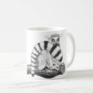 Lemur teckning kaffemugg