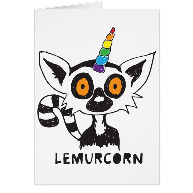 LemurCorn Hälsningskort (Framsidan)