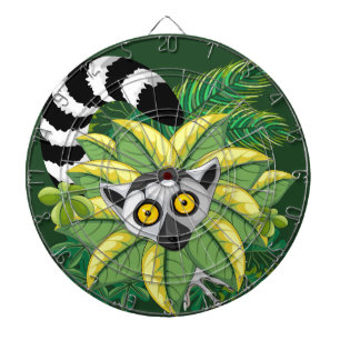 Lemurer från Madagaskar i exotisk djungel Darttavla