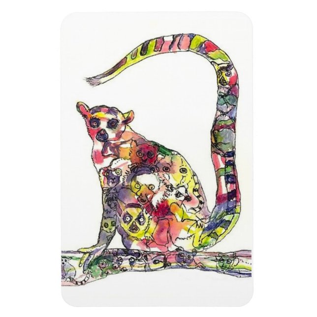 Lemurs i ett lemur Magnet (Vertikal)