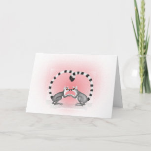 Lemurs i kärlek Valentinkortet Kort