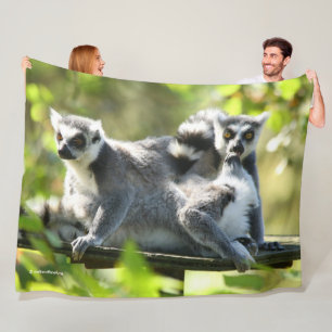 Lemurs i Madagaskar Fleecefilt