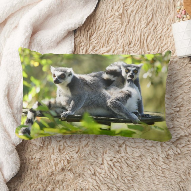 Lemurs i Madagaskar Lumbarkudde (Filt)