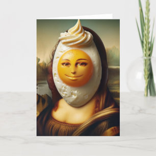 Lena Mona och Lycklig Egg på hennes Ansikte Kort