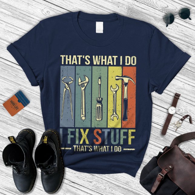 Lena Pappa-gåvor, Handyman Gift, jag fixar Saker T Shirt (Skapare uppladdad)