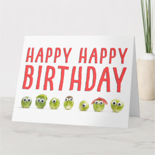 Lena Sprouts Birthday - Googly Eyed Gift Sister Kort