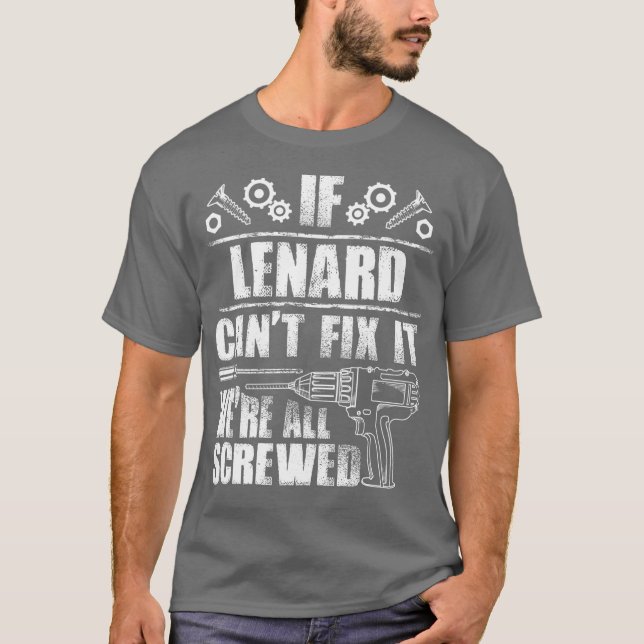 LENARD Gift Namn åtgärdar den med en fin födelseda T Shirt (Framsida)
